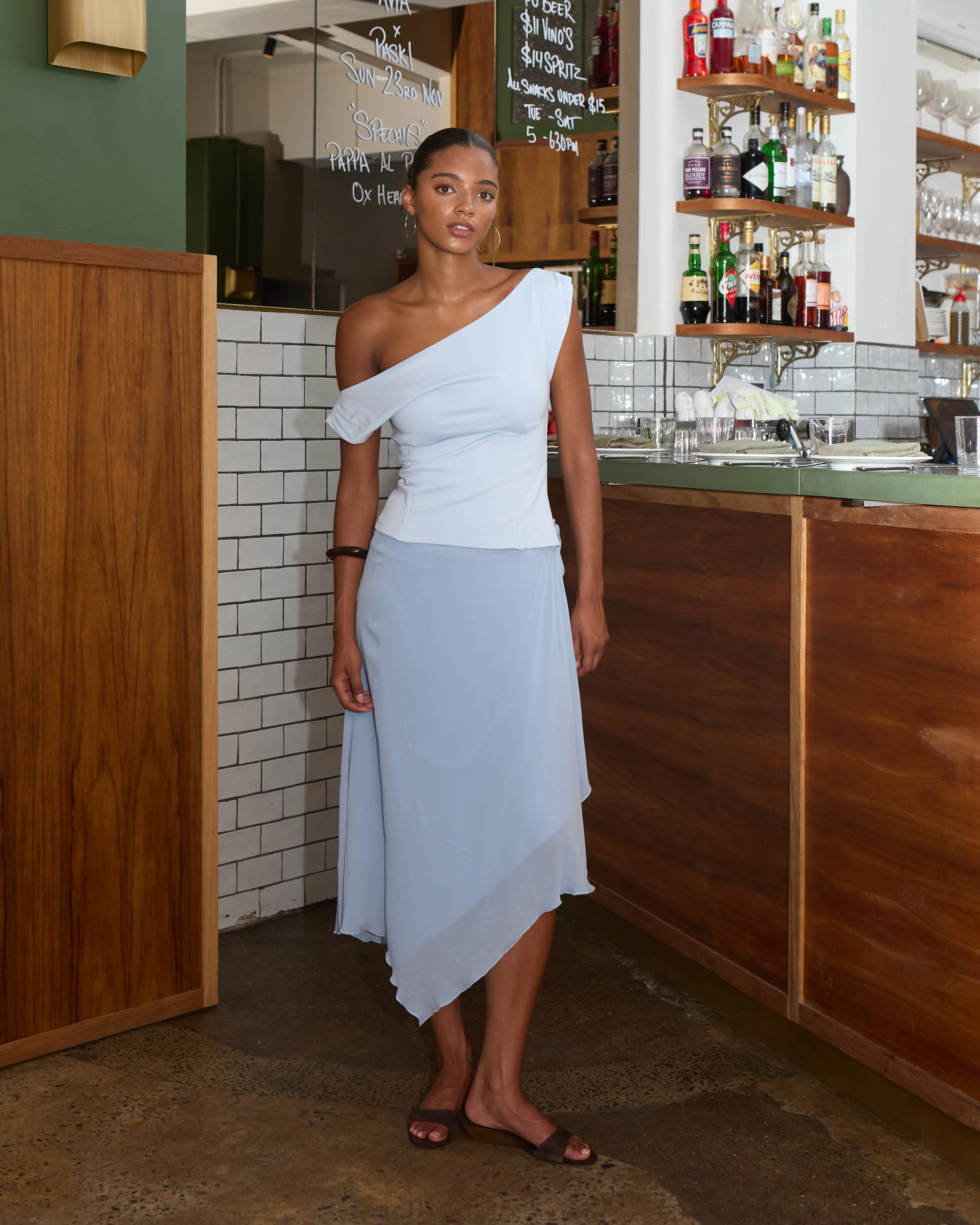 Womens Off Shoulder Fitted Top - Image 5