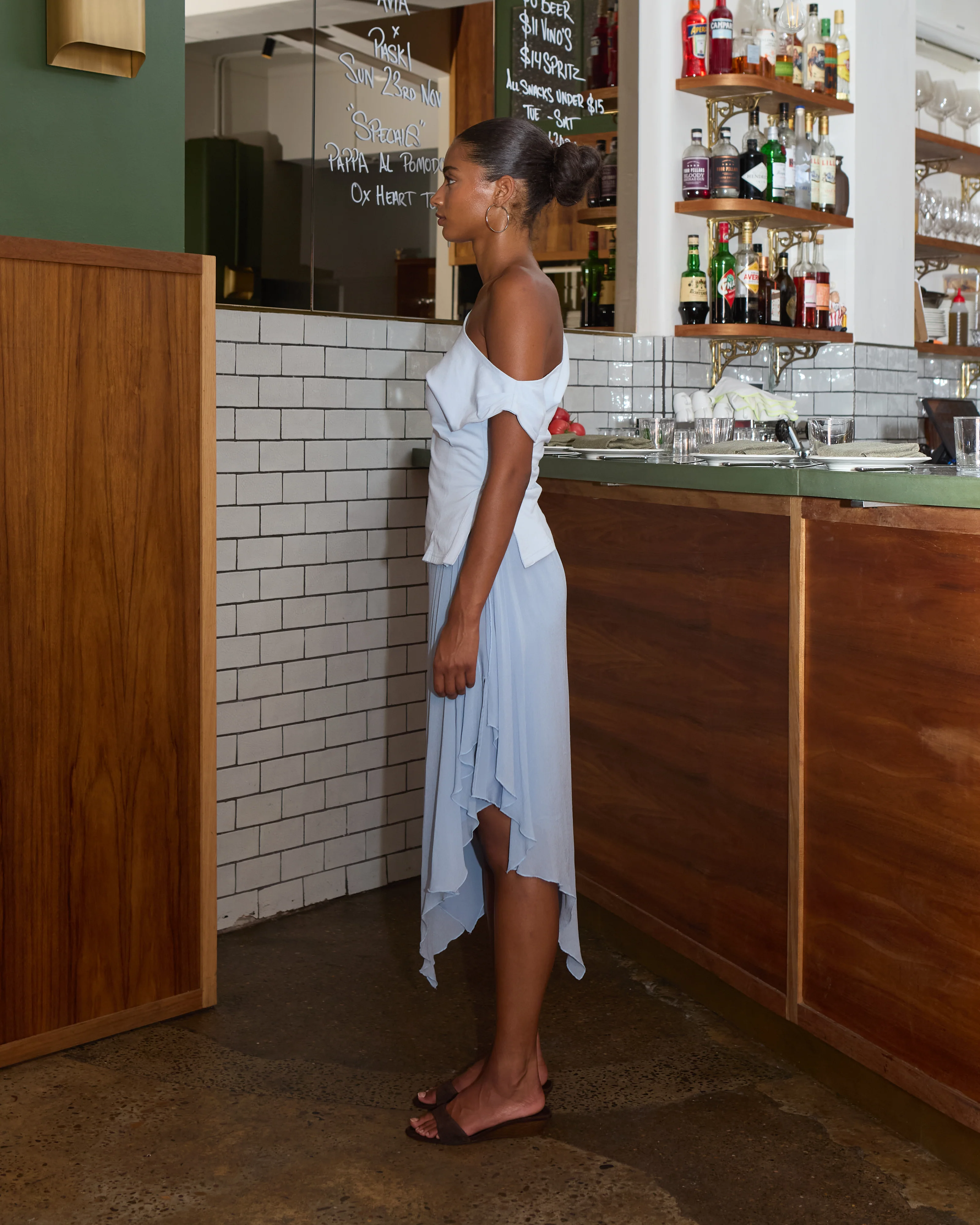 Womens Off Shoulder Fitted Top - Image 6