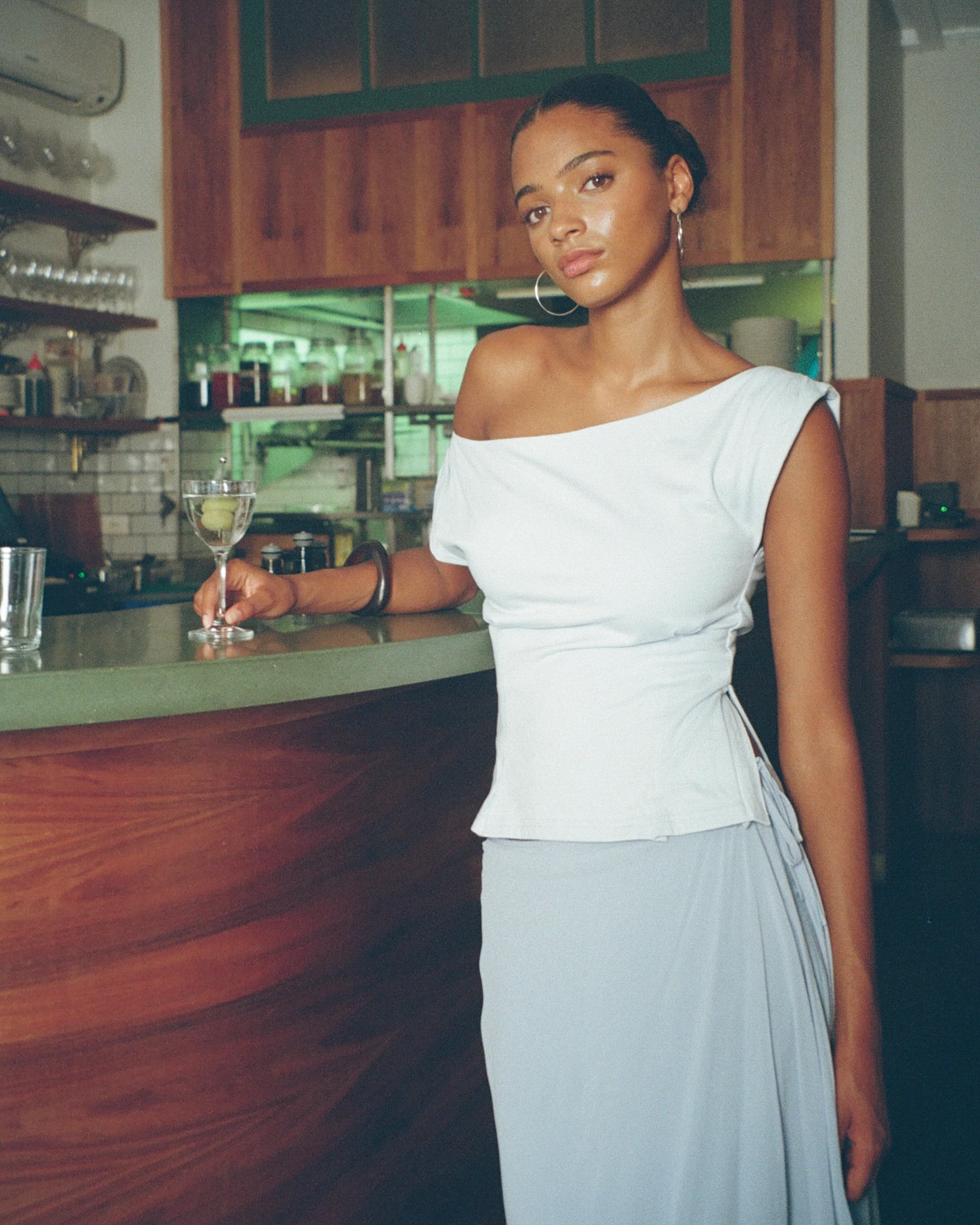 Womens Off Shoulder Fitted Top - Image 8